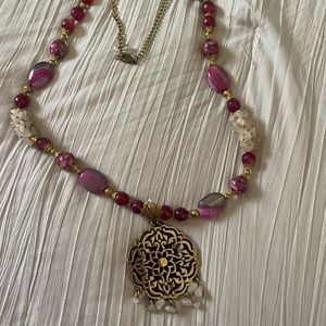 Beautiful Handmade Necklace from Egypt! Beautiful Pink Colors